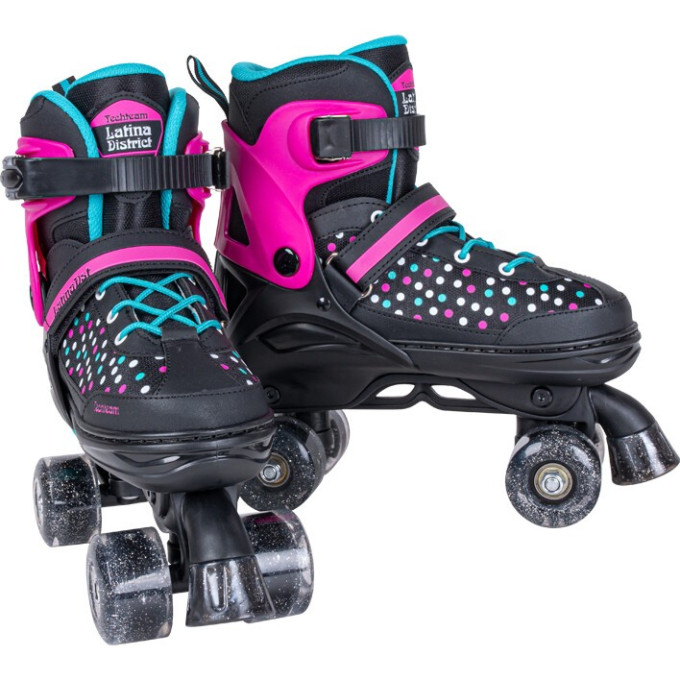 Ролики-квады TECH TEAM LATINA DISTRICT черный/розовый S р.30-33 NN007477